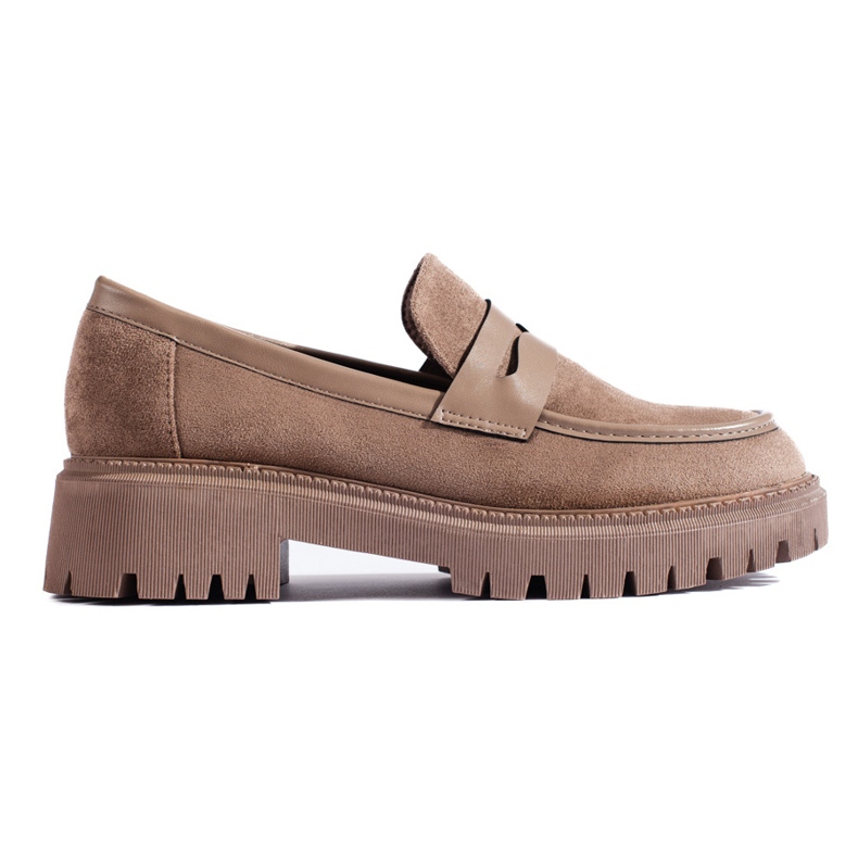 Mocasines de mujer en ante beige de Shelovet