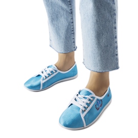 Zapatillas Woodstock de mujer en color azul.