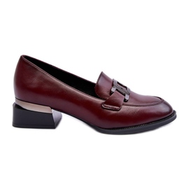 Vinceza Zapatos De Cuero, Mocasines Con Tacones Altos, Sakina Burdeos rojo
