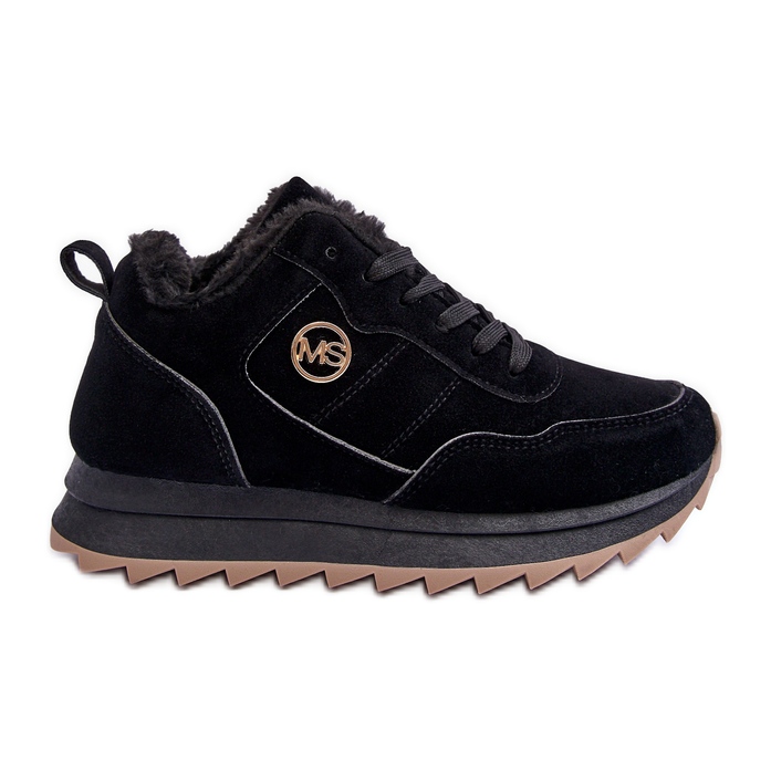 Deportivas aislantes de piel con plataforma, Black Adite negro
