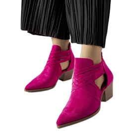 Botines tacón Quraishi rosa rosado