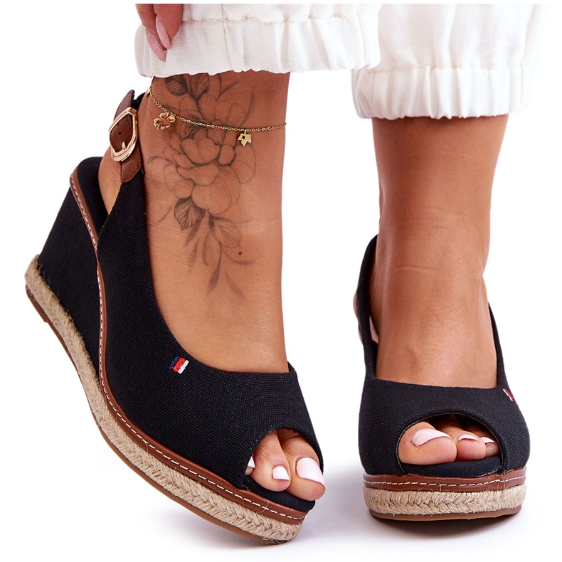 Sandalias Mujer Cuña Clásicas Negras Katie negro
