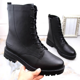 Botas cómodas de piel negra con aislamiento de Remonte negro