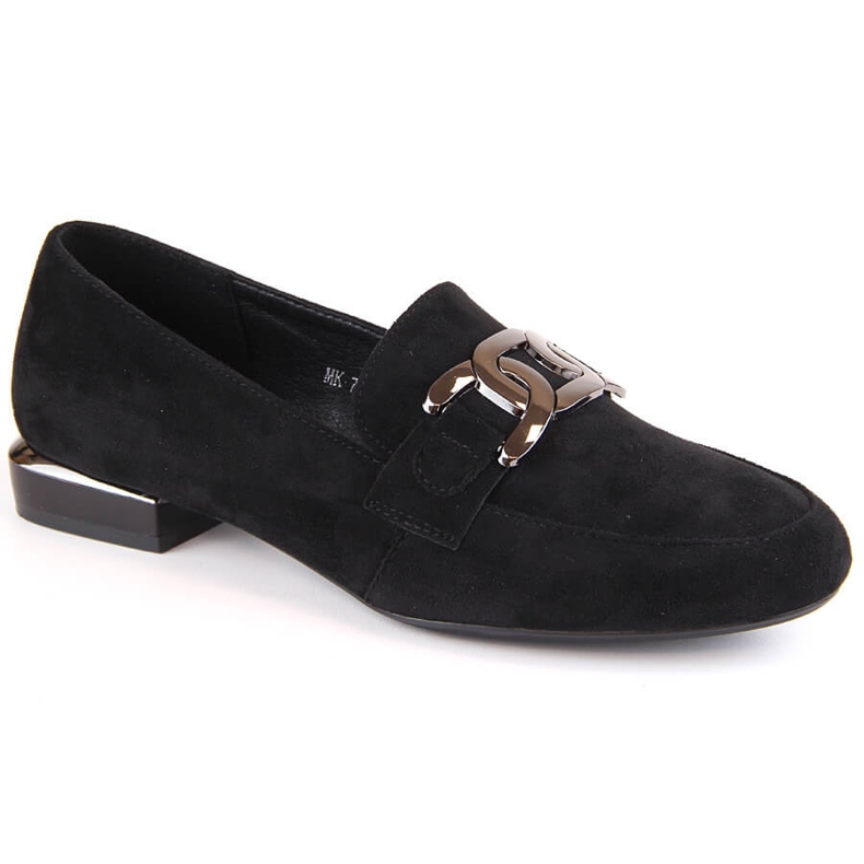 Zapatos de mujer en ante con cadena, negro Sergio Leone MK732