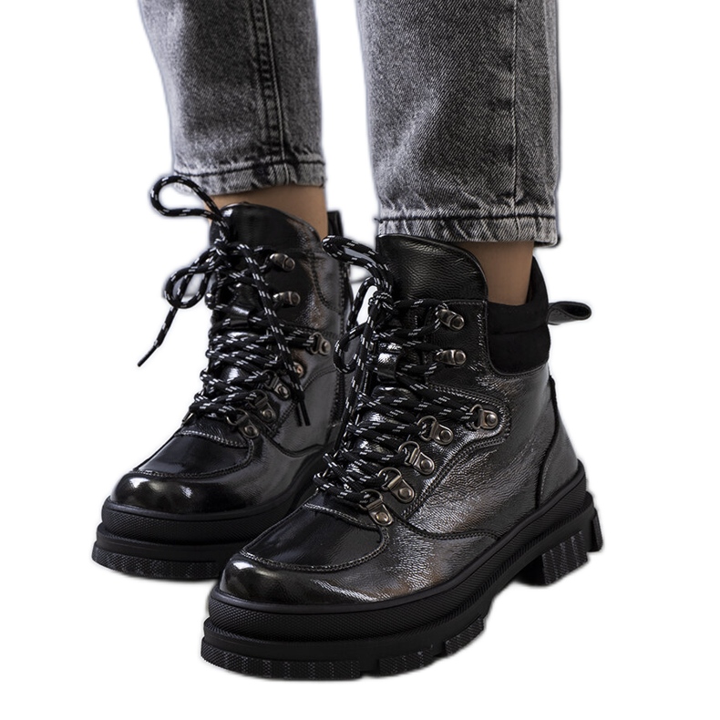 Botines Prepo charol negro