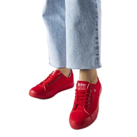 Zapatillas de tela rojas de Lee Cooper rojo