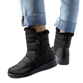 Botas de nieve negras con cuña Mount baja. negro