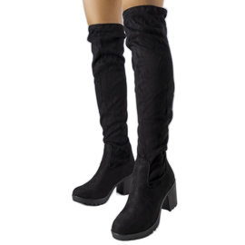 Botas largas Nona ecogamuza negras negro