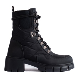 Botas de trabajo con cordones para mujer negras de Vinceza negro