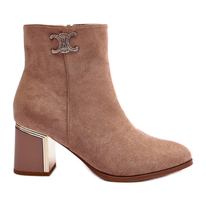 Botines de ante con adorno, Beige Dwinja