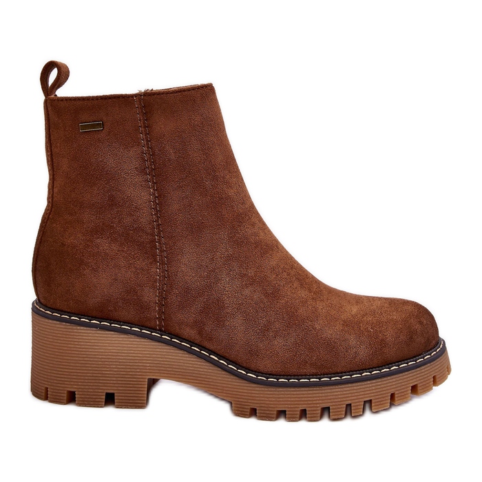 Botas Tacón Plano Ante, Aislante, Marrón Neafgi