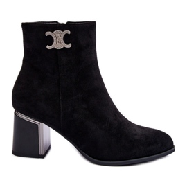 Botines De Ante Con Adorno, Negro Dwinja