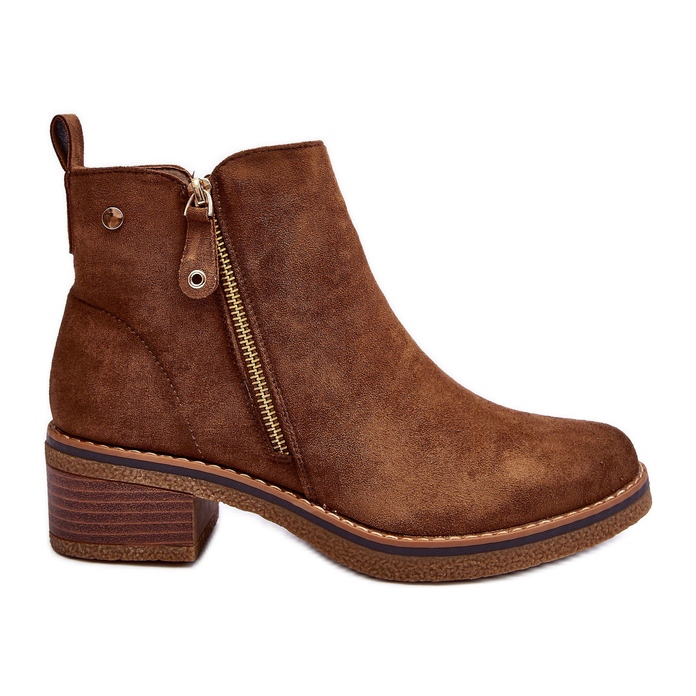Botas tacón bajo Laurisa ante marrón