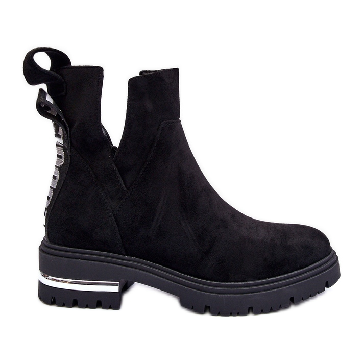 Botas Planas De Ante Con Aberturas, Lamedella Negra negro