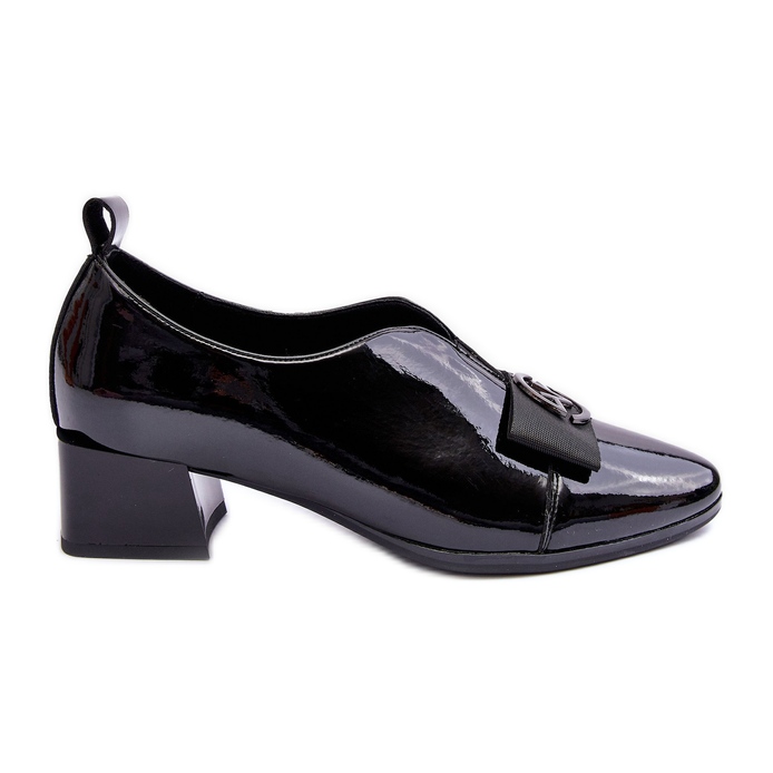 Vinceza Zapatos de tacón lacados con decoración negro Elosa
