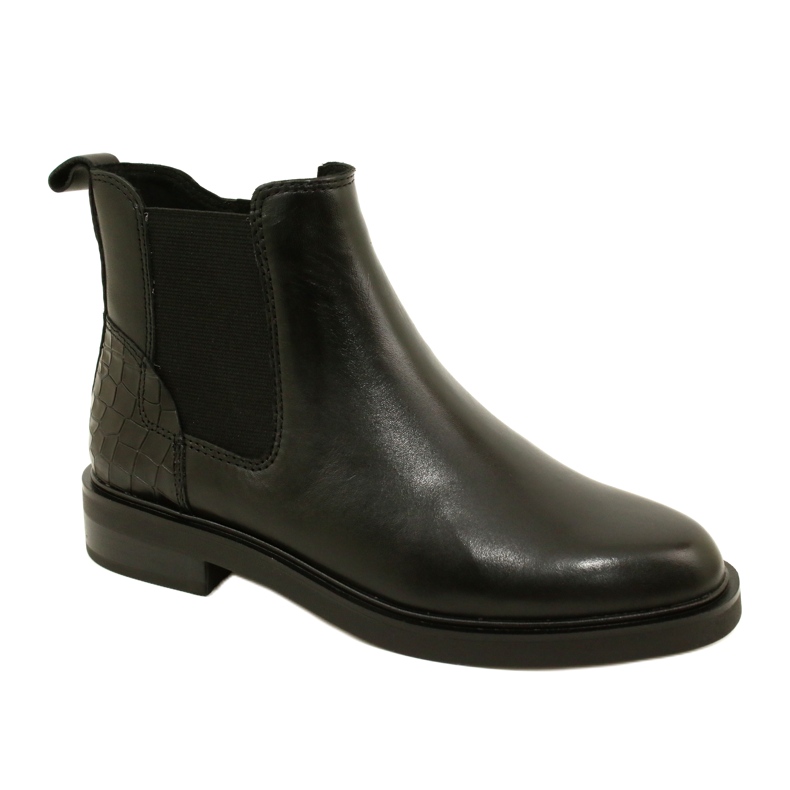 Botas de cuero de cuero para mujeres Caprice 9-25479-41 019 Negro