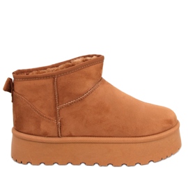 Botas de nieve con plataforma de Solnis Camel marrón