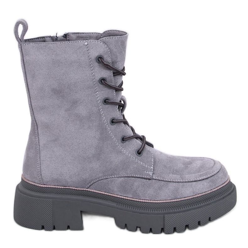 Botas con cordones de ante Roisin gris
