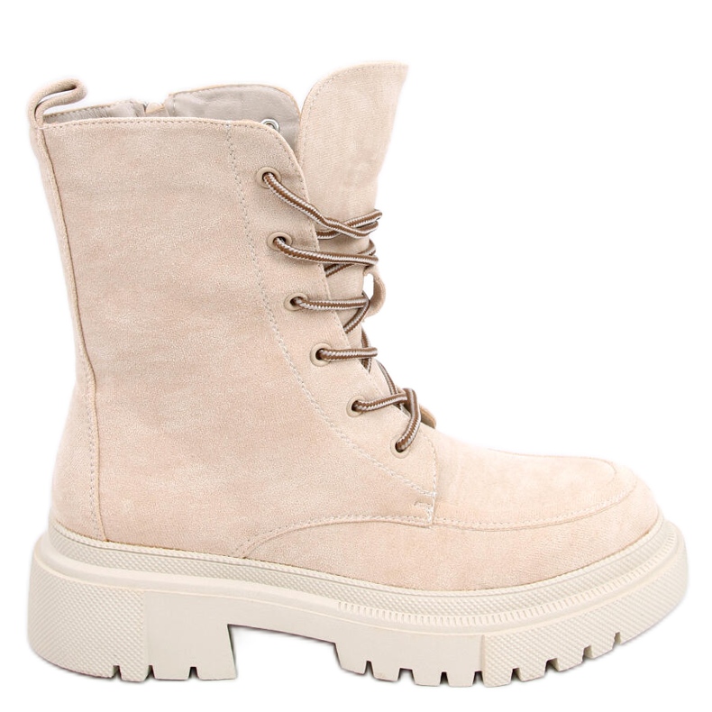 Botas con cordones ante Roisin Beige Botas con cordones ante Roisin Beige