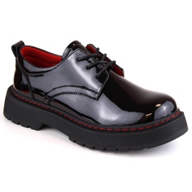 Zapatos oxford de mujer charol negro Filippo DP4736