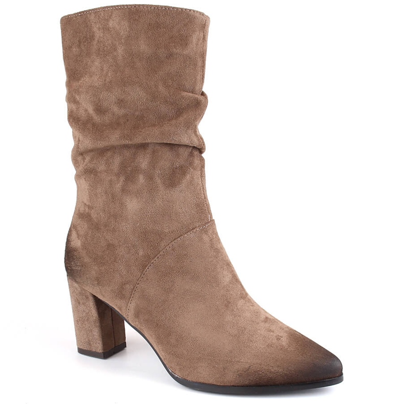 Botas de mujer cortas, arrugadas y aislantes, marrón, Vinceza 58146