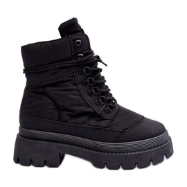 Botines Mujer Trappers Aislados Con Plataforma Y Tacón Plano Big Star MM274338 Negro