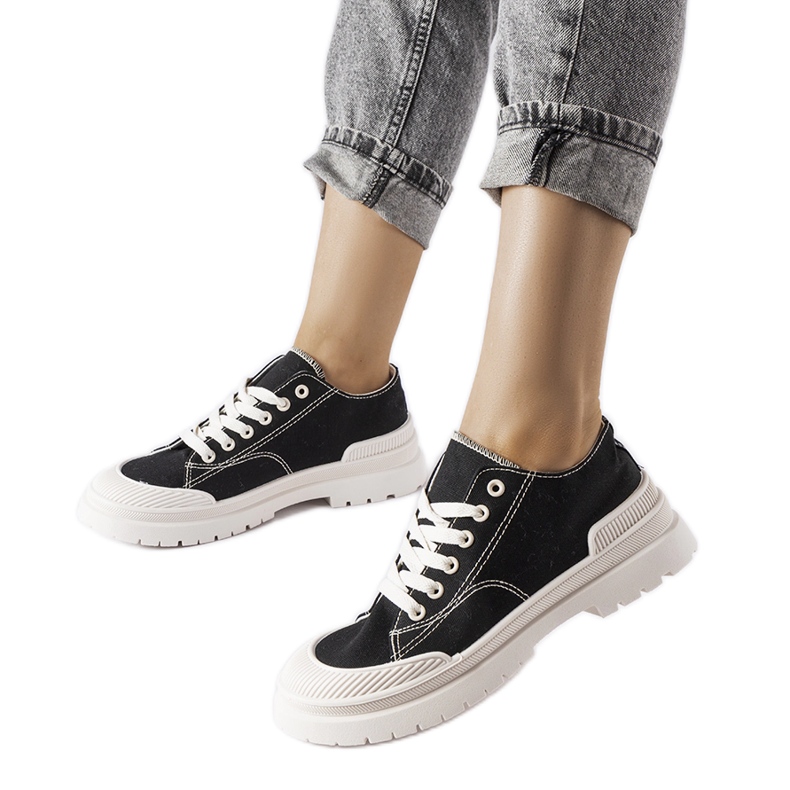 Zapatillas de tela negras de Nassar negro
