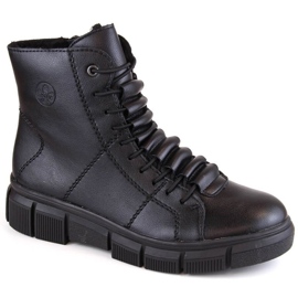 Botas de plataforma cómodas y aisladas Rieker W RKR493A, negro