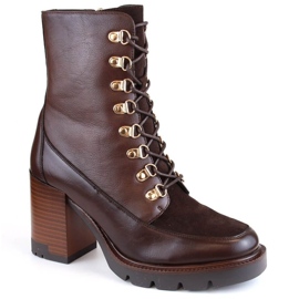 Botines aislantes y plataforma Vinceza W JAN251 marrón