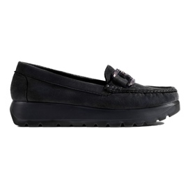 Mocasines de mujer en ante negro de Shelovet