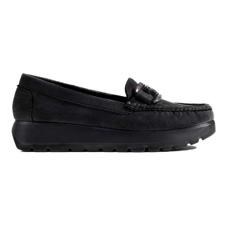 Mocasines de mujer en ante negro de Shelovet