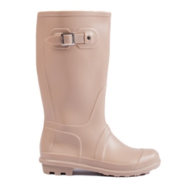 Botas de agua de mujer beige con hebilla Shelovet Botas de agua de mujer beige con hebilla Shelovet
