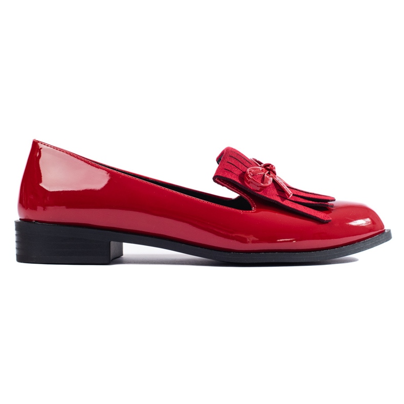 Señores de charol rojo con flecos Shelovet
