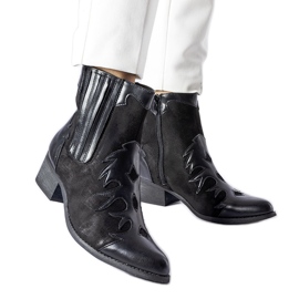 Botas cowboy bajas Henriette negras negro