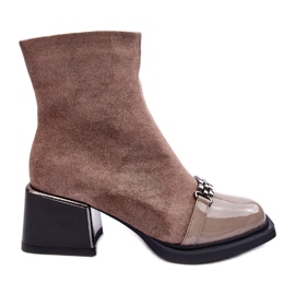 Botines de ante con bloque macizo S.Barski MR870-70 Beige