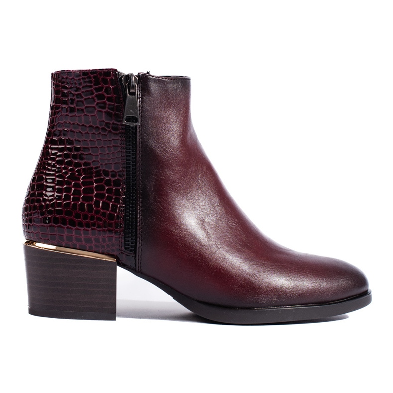 Botines de tacón alto color burdeos de Vinceza rojo Botines de tacón alto color burdeos de Vinceza rojo