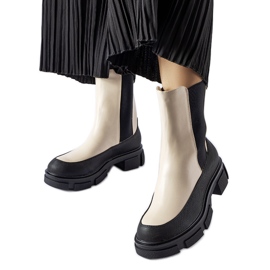 Botines sin cordones en beige y negro de Faisal