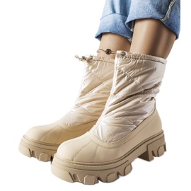 Botas de nieve beige con puño Cendrillon