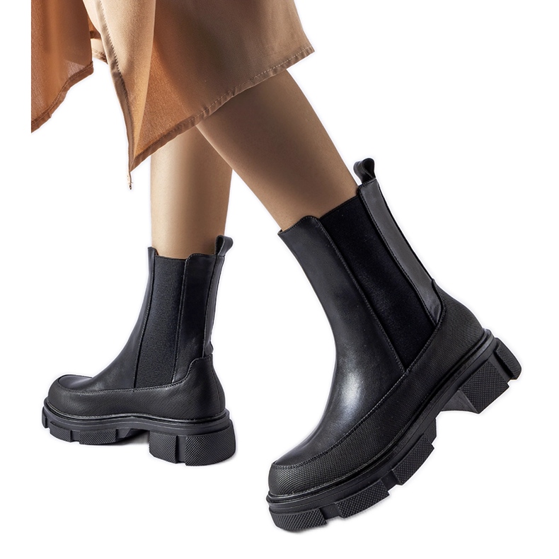 Botines negros con parte superior elástica de Faisal