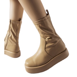 Botines beige con plataforma Shadid