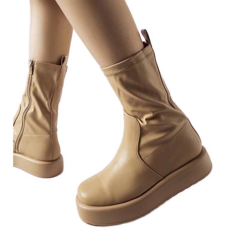 Botines beige con plataforma Shadid