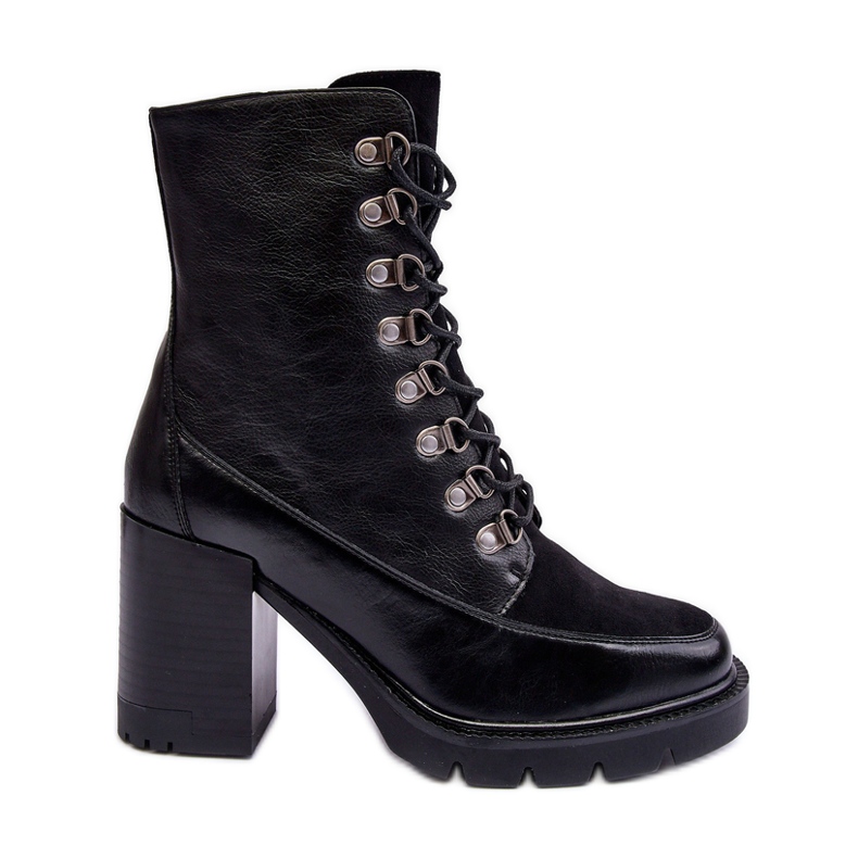 Vinceza Botines Enormes Con Cordones Negro Lathia