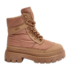 Botines Mujer Trappers Aislantes Con Plataforma Y Tacón Plano Big Star MM274340 Beige