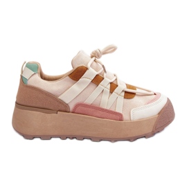 PS1 Zapatillas Deportivas de Mujer de Ante con Plataforma Beige Rohan