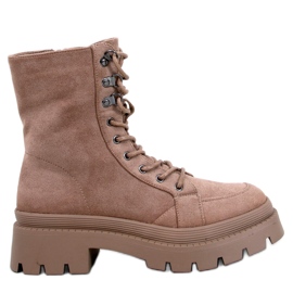 Hagg botines con cordones en color topo beige