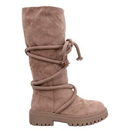 Botas de ante con cordón Spicer Khaki beige