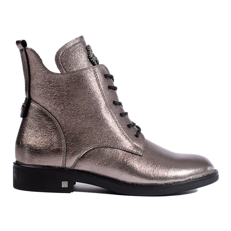 W. Potocki Botas planas Potocki plateadas marrón