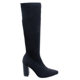 Elisha Botas tacón elástico negro Elisha Botas tacón elástico negro