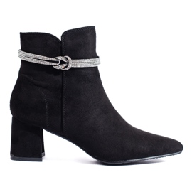 Botines de mujer Shelovet de ante clásico negro