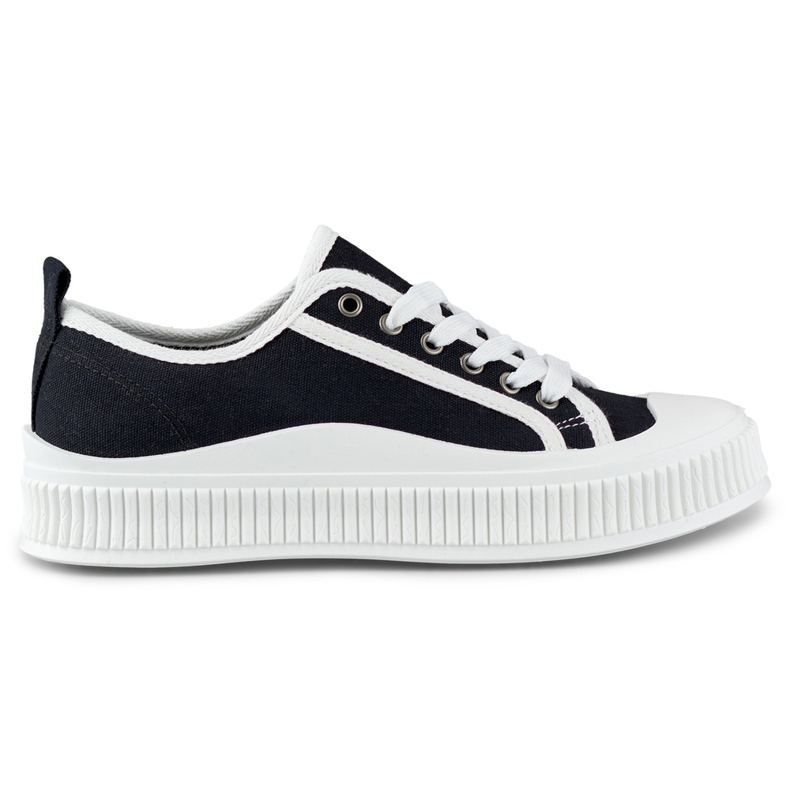 Zapatillas de mujer negras con suela blanca. negro